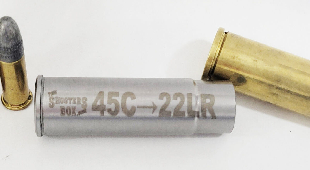 45 Colt to .22 LR Caliber Adapter - Stainless Steel Revolver Reducer