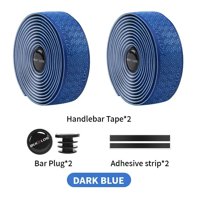 Road Bike Handlebar Tape Anti-Slip Waterproof PU EVA Wrap Set - Multiple Colors
