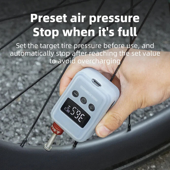 Electric Bicycle Pump 150 PSI Portable Inflator with LED Digital Display