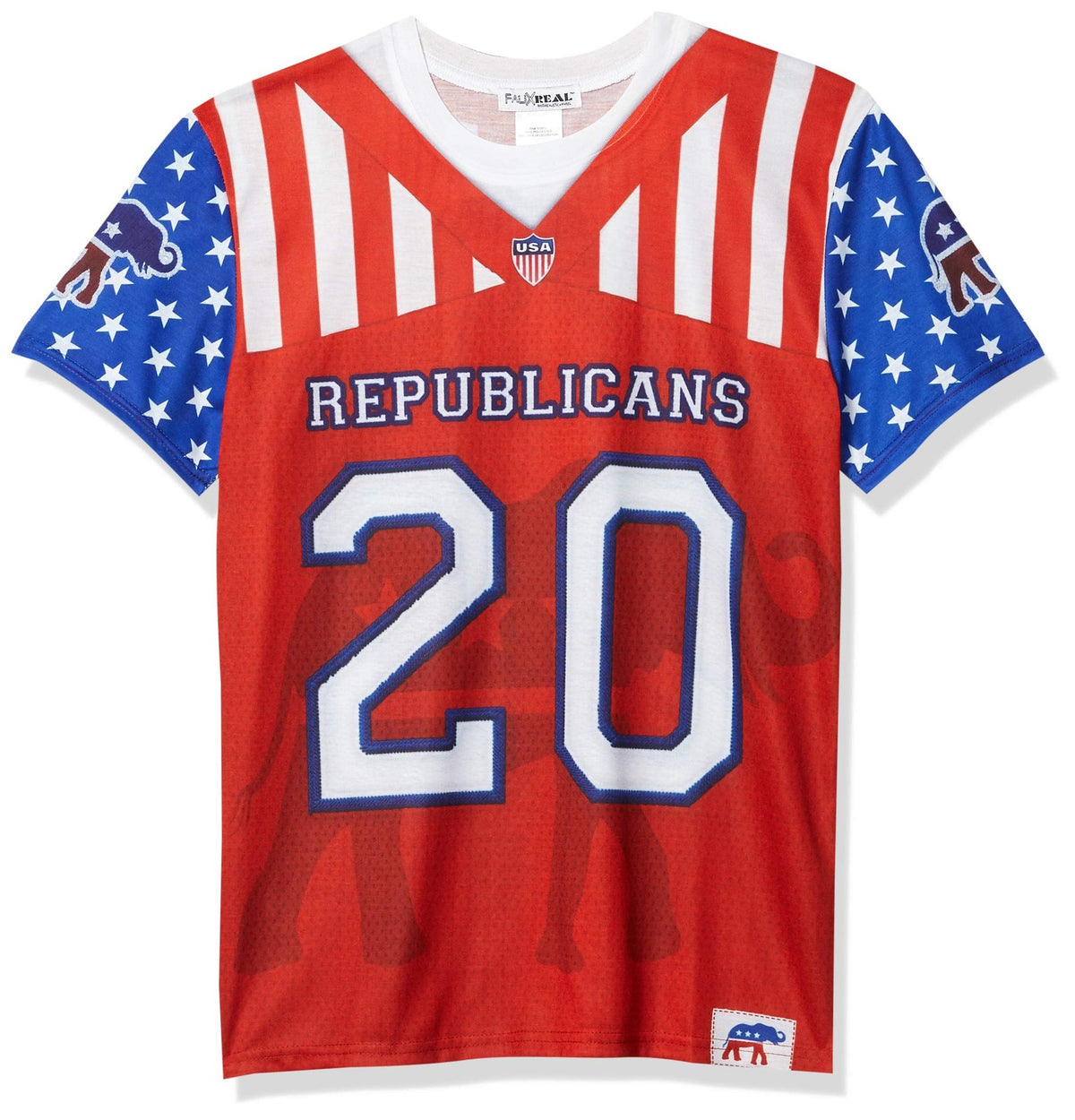 Faux Real Short Sleeve Political T-Shirt Republican 2020 Photorealistic Design