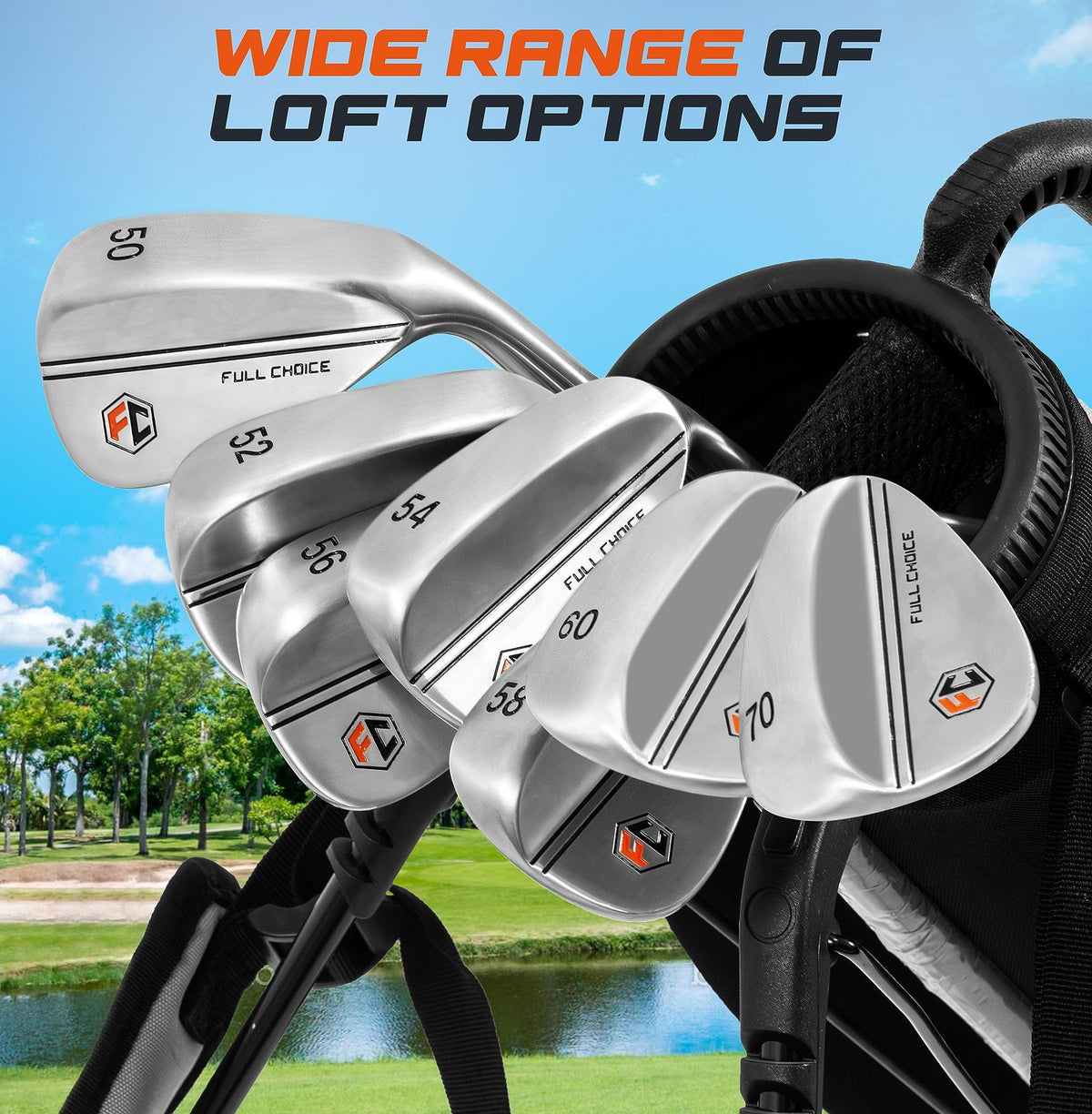 Golf Wedges Set 50-70 Degree Loft Range for Right-Hand Players