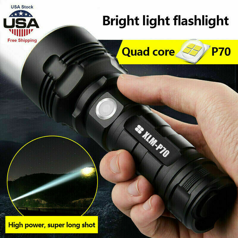 Super-Bright LED Tactical Flashlight with Battery and USB Charger
