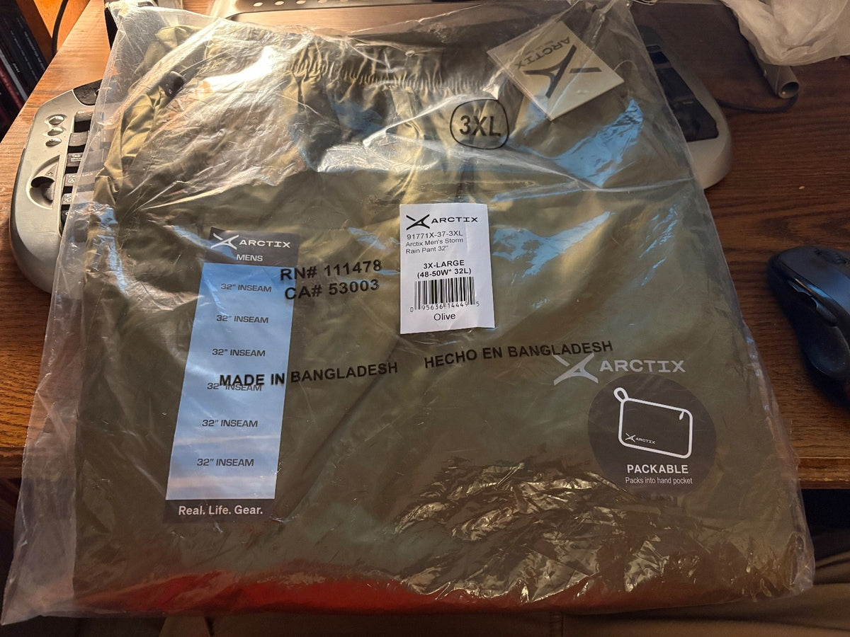 Men's Waterproof Rain Pants 3XL Storm Outdoor Rainwear Sealed