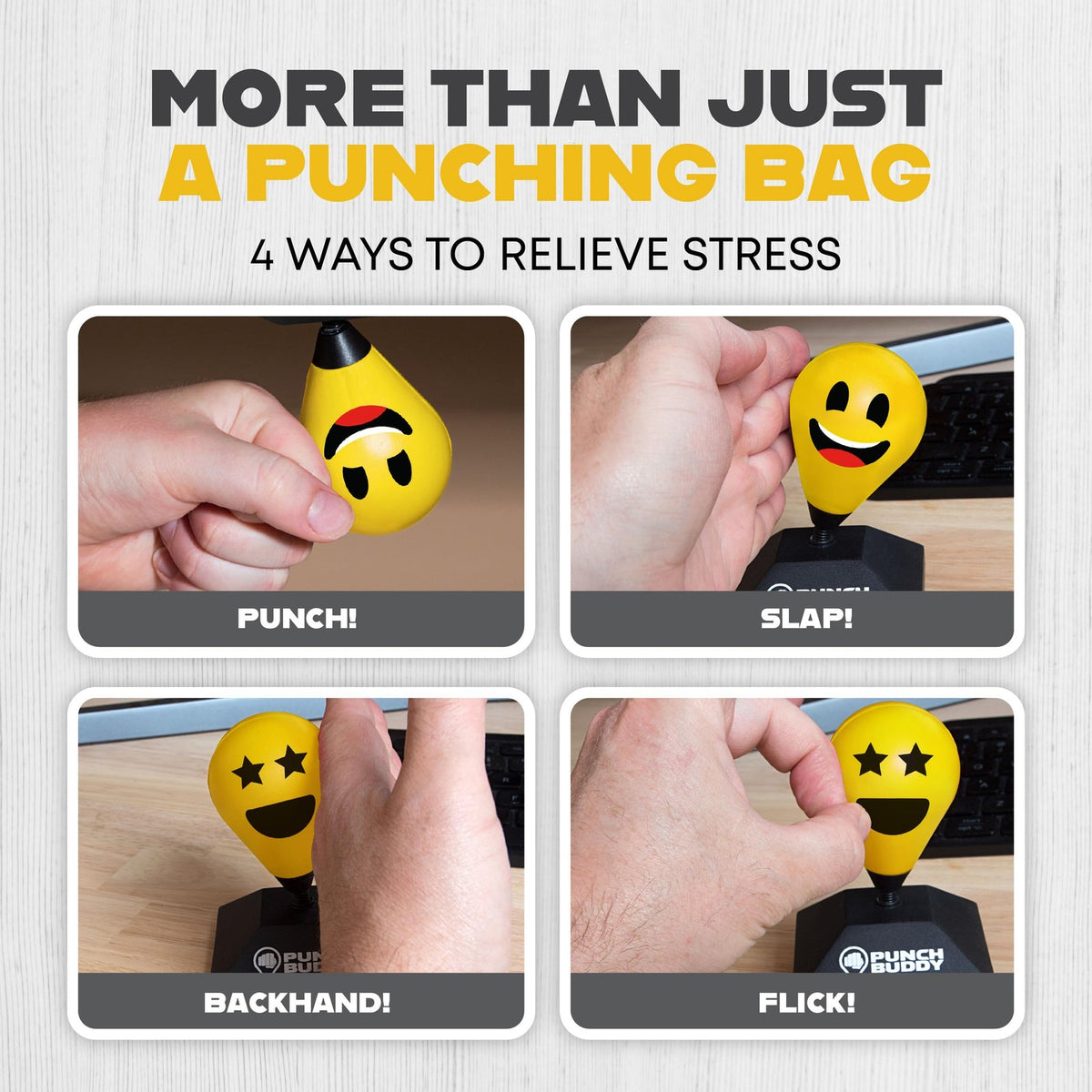 Desktop Punching Bag Stress Relief Toy with Suction Cup - Office Fidget Ball