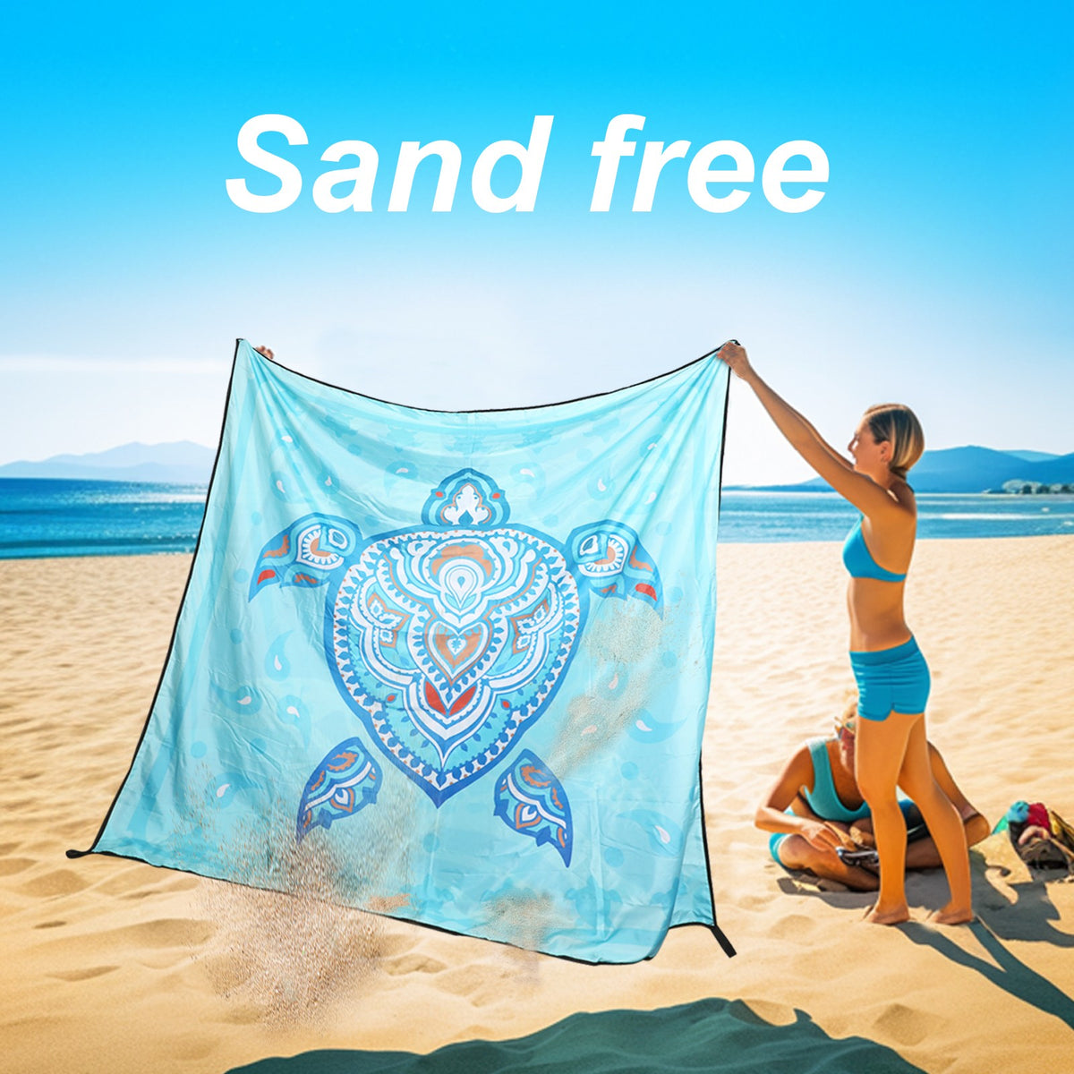 Large Waterproof Sandproof Beach Blanket 79 x 83 Inches Quick Dry Outdoor Mat
