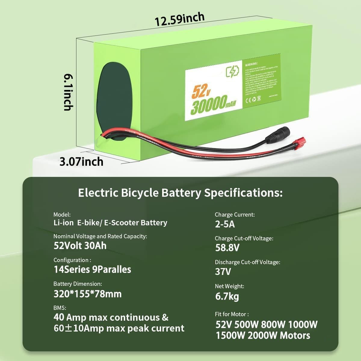 High-Performance Electric Bicycle Battery Pack - Multiple Volt & Capacity Options