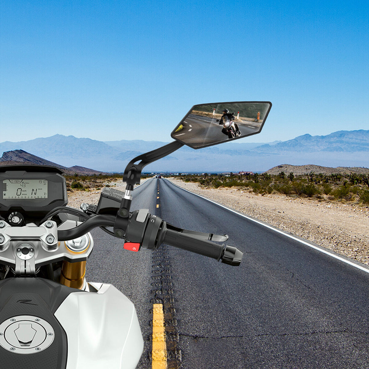 Bike Handlebar Mirror 22-25mm Universal Cycling Rear View Mirror for Mountain & Road Bikes