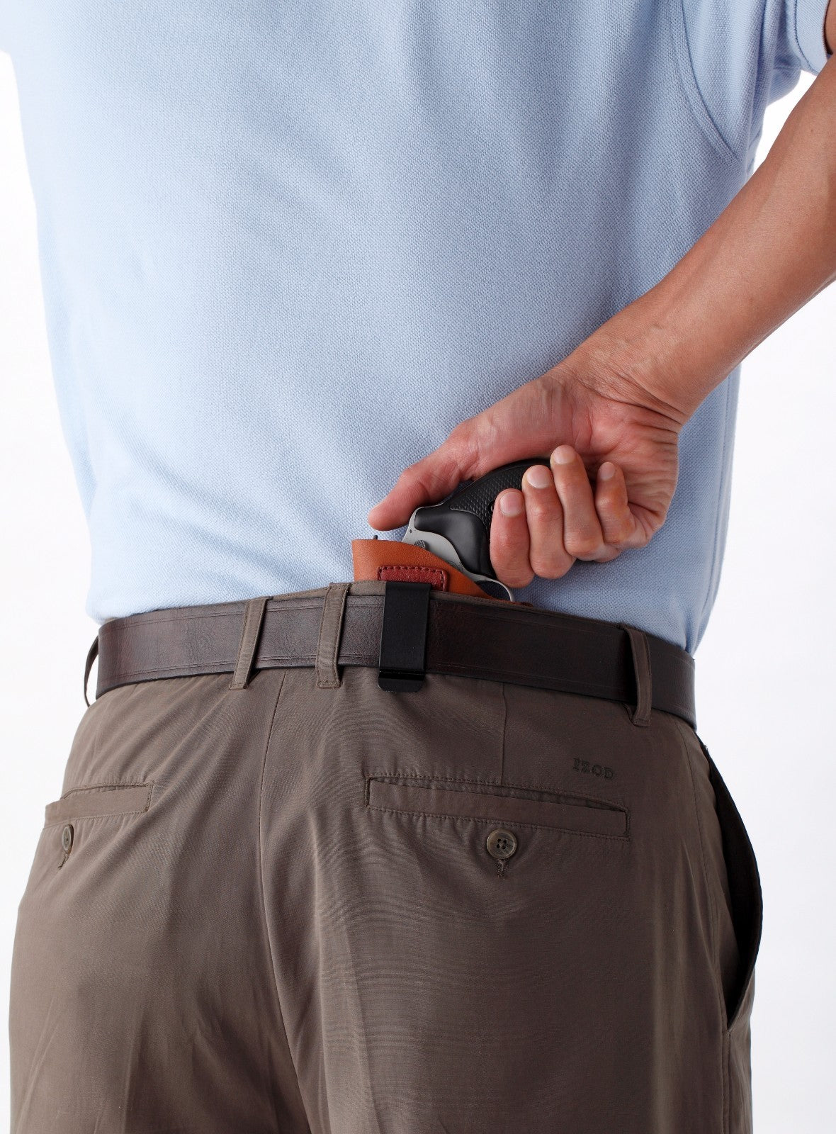 Leather Inside Waist Holster for SIG P230 P232 Bersa Thunder 380 Walther PPK - Ambidextrous Brown