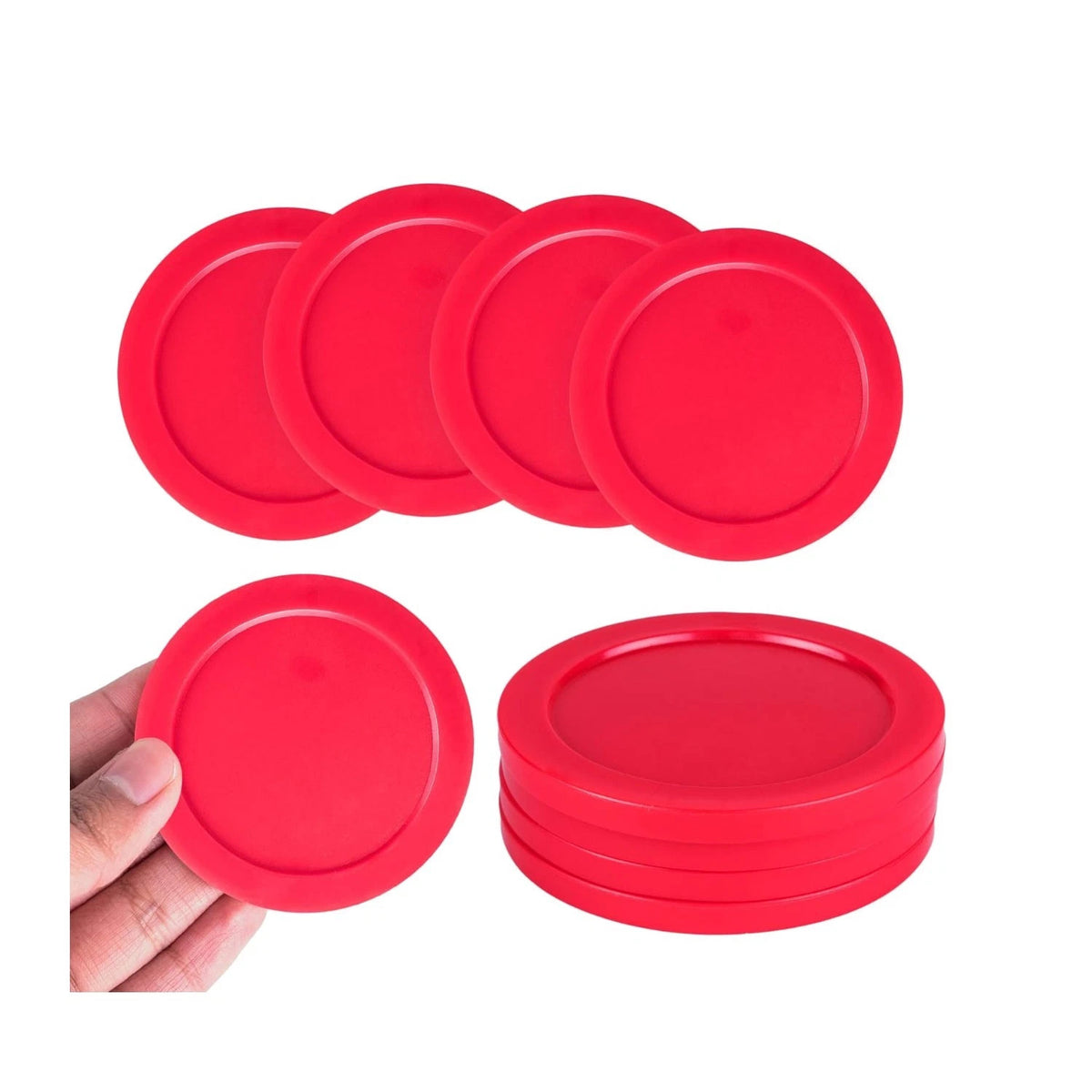 8 Pcs 63mm 10g Red Air Hockey Pucks - 2.5" Arcade Quality Set