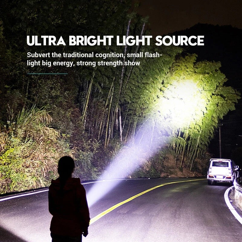 Mini LED Tactical Flashlight USB Rechargeable Handheld Work Light