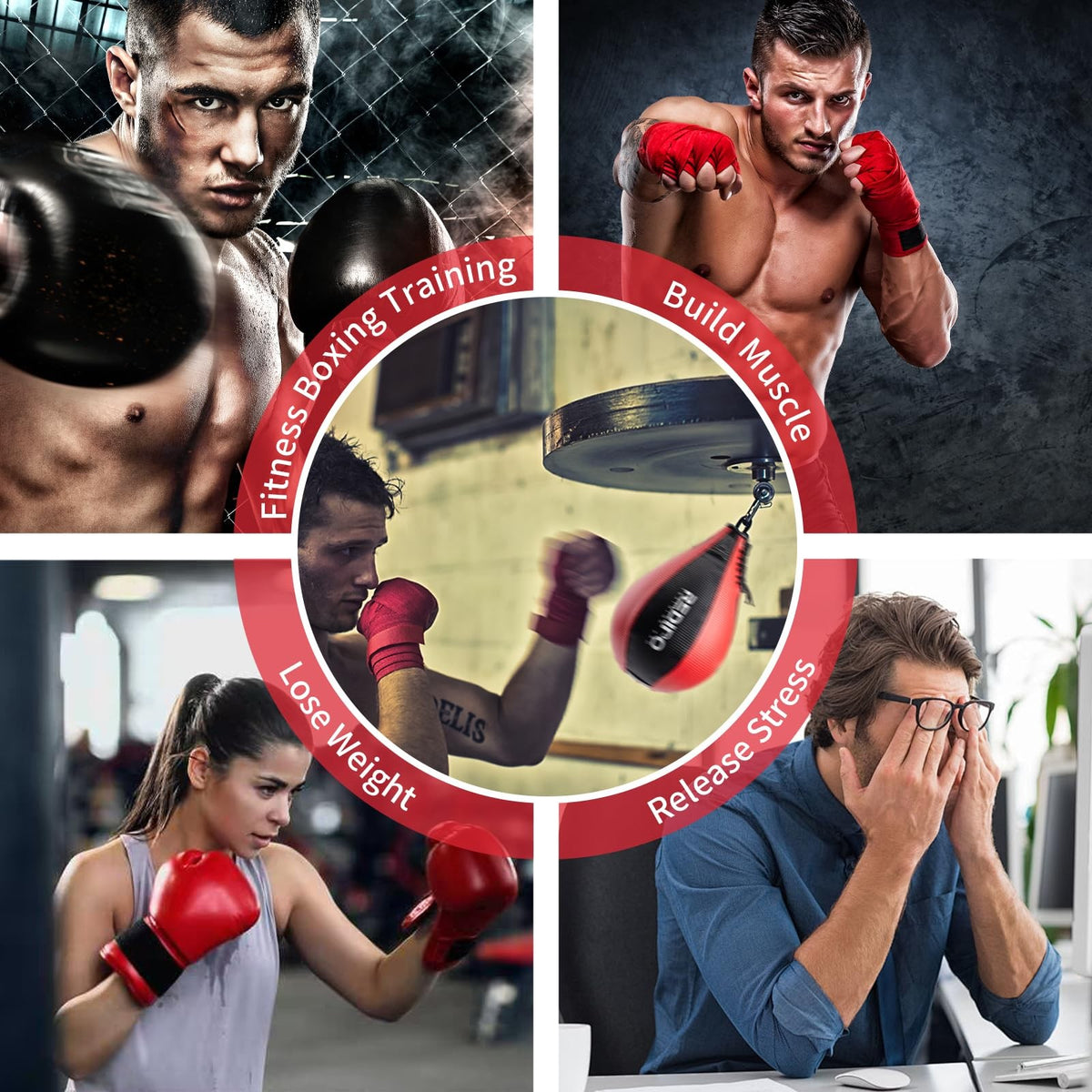 PU Leather Boxing Speed Bag for MMA Training Reflex Ball Gym Equipment
