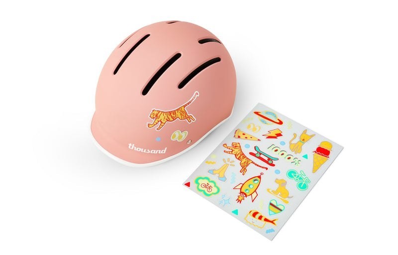 Kids Bike Helmet Extra Small Power Pink with Reflective Stickers