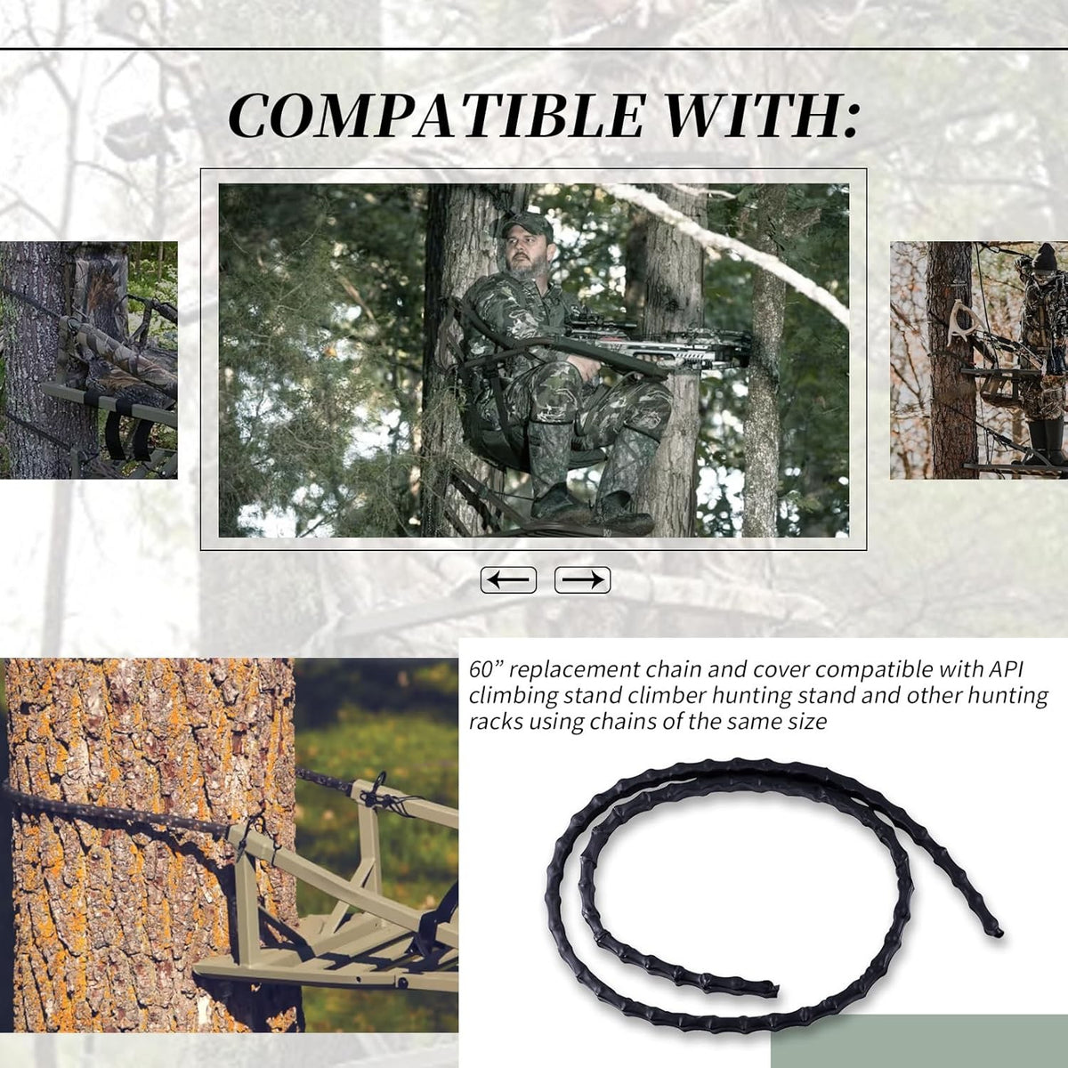 60-Inch Hunting Tree Stand Replacement Chain & Cover - Climbing & Climber