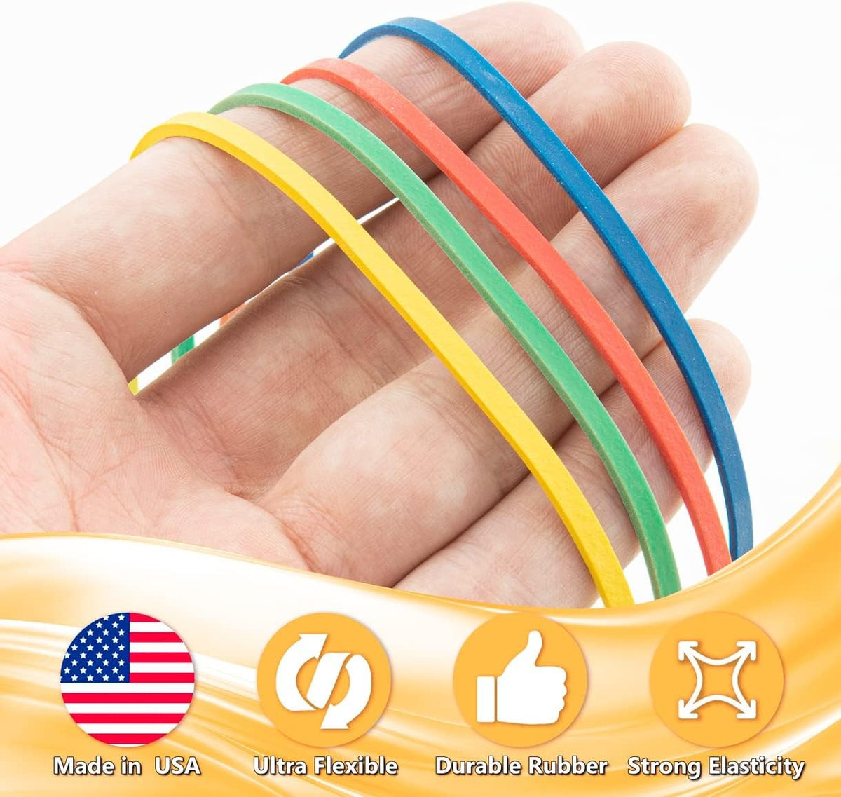 Heavy Duty Rubber Bands 1/2 LB Multicolor 7x1/8 Inches Bulk Pack