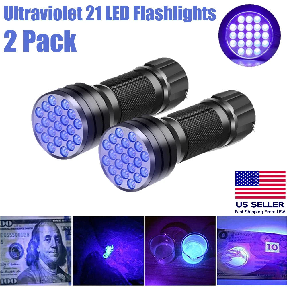 UV Blacklight Flashlight 395nm Inspection Torch for Pet Stains & Security