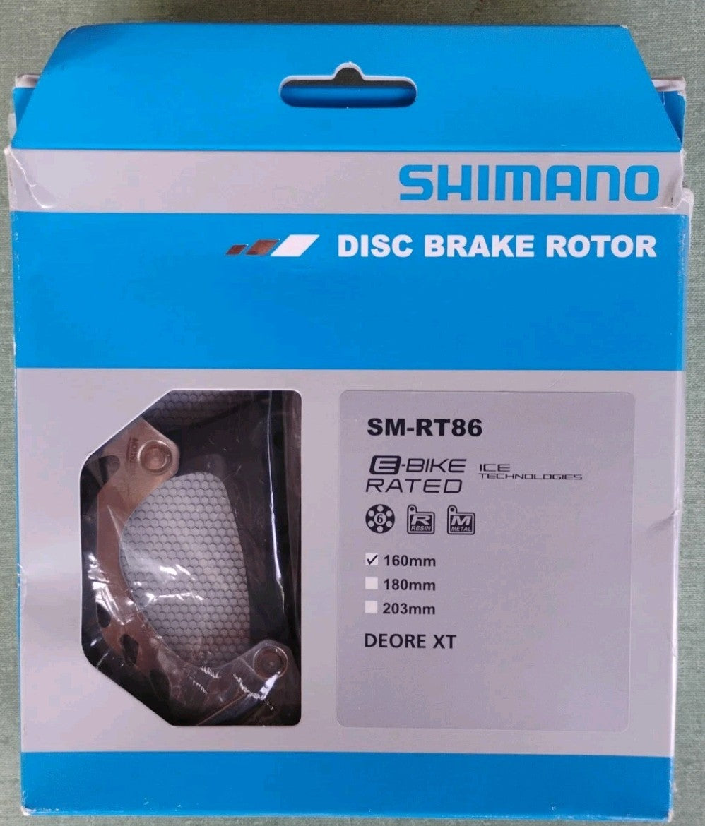 Shimano Deore XT SM-RT86 Icetech 6-Bolt 160mm Disc Brake Rotor for Mountain Bikes