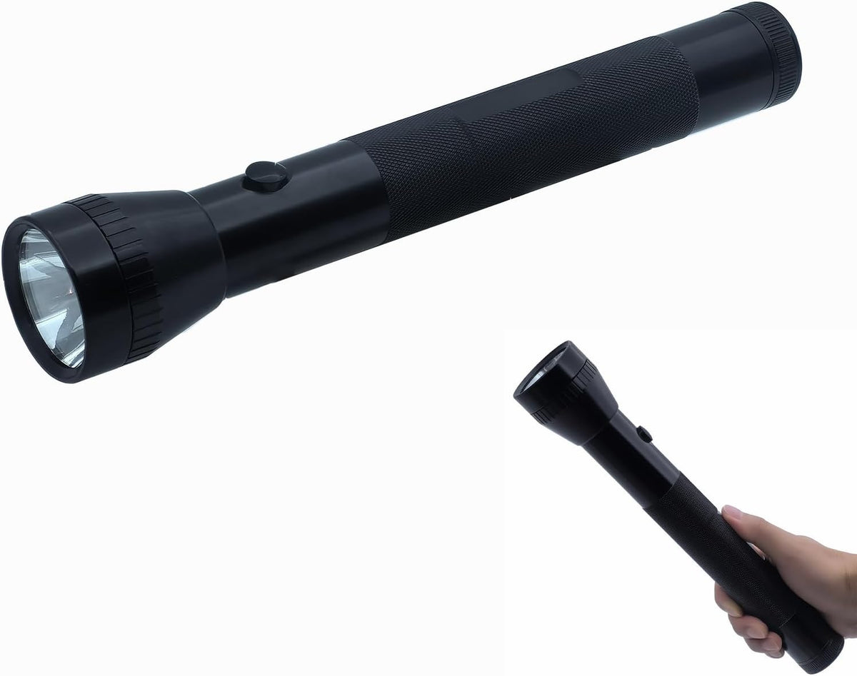 Heavy Duty LED Flashlight with 3 D Cell Batteries, High Lumens, Emergency & Outdoor Use