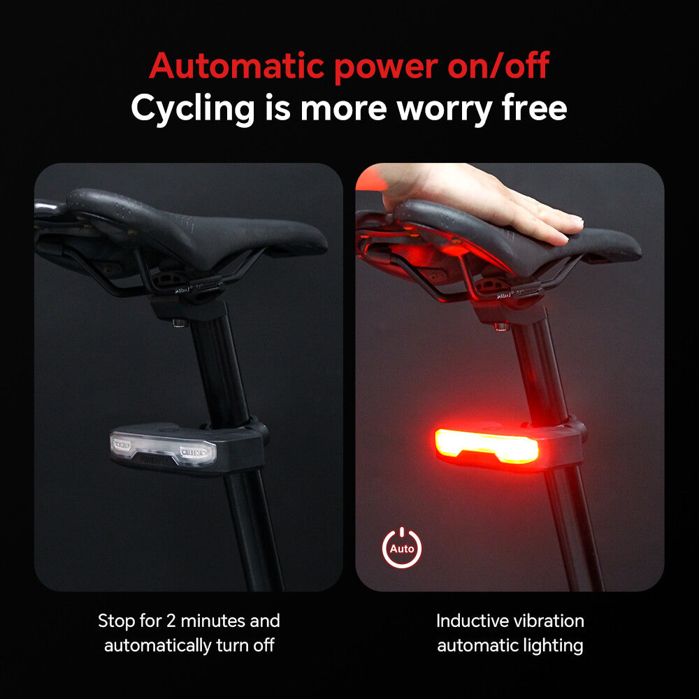 Bike Turn Signal Rear Light with Anti-Theft Alarm & Brake Warning