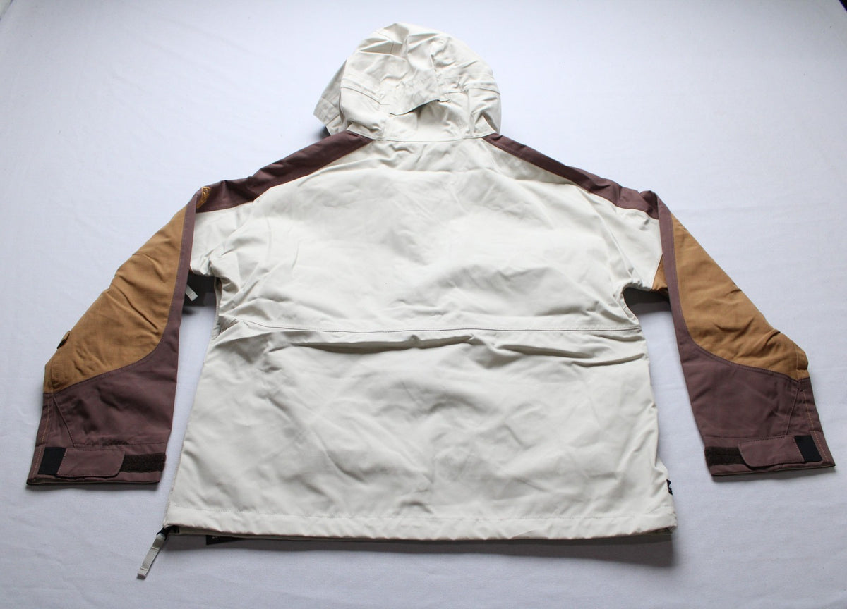 Women's Loose Fit Shell Anorak Jacket - Limestone Colorblock, Small