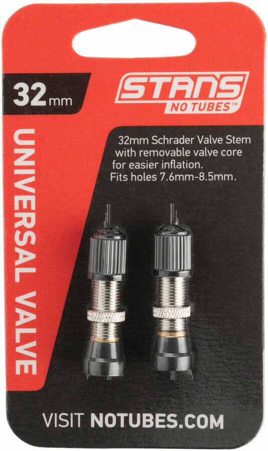 Bicycle Tubeless Valve Stems Brass 32mm Schrader Pair for MTB & Road Rims