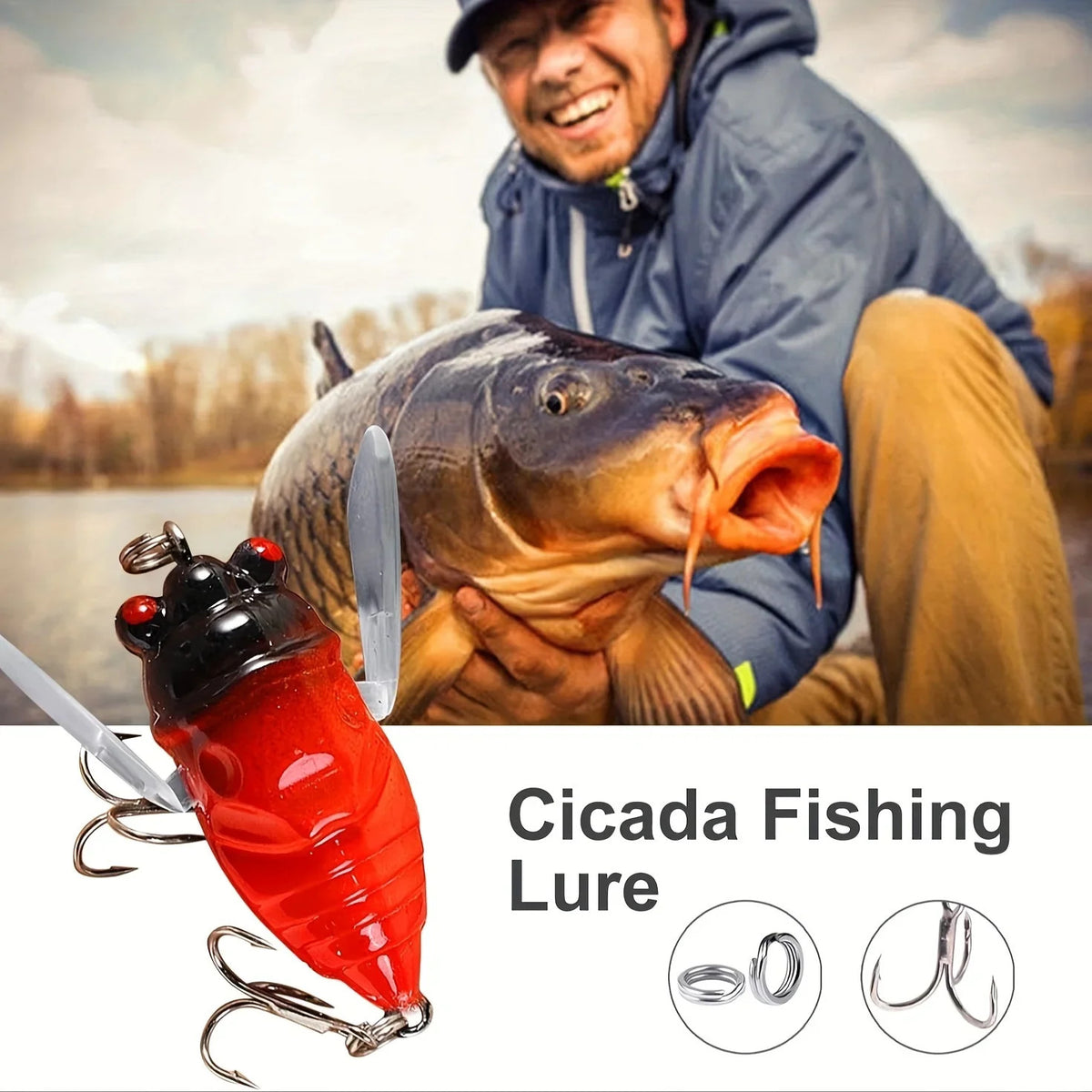 Holographic Cicada Fishing Lure 2024 Hard Bait for Freshwater & Saltwater