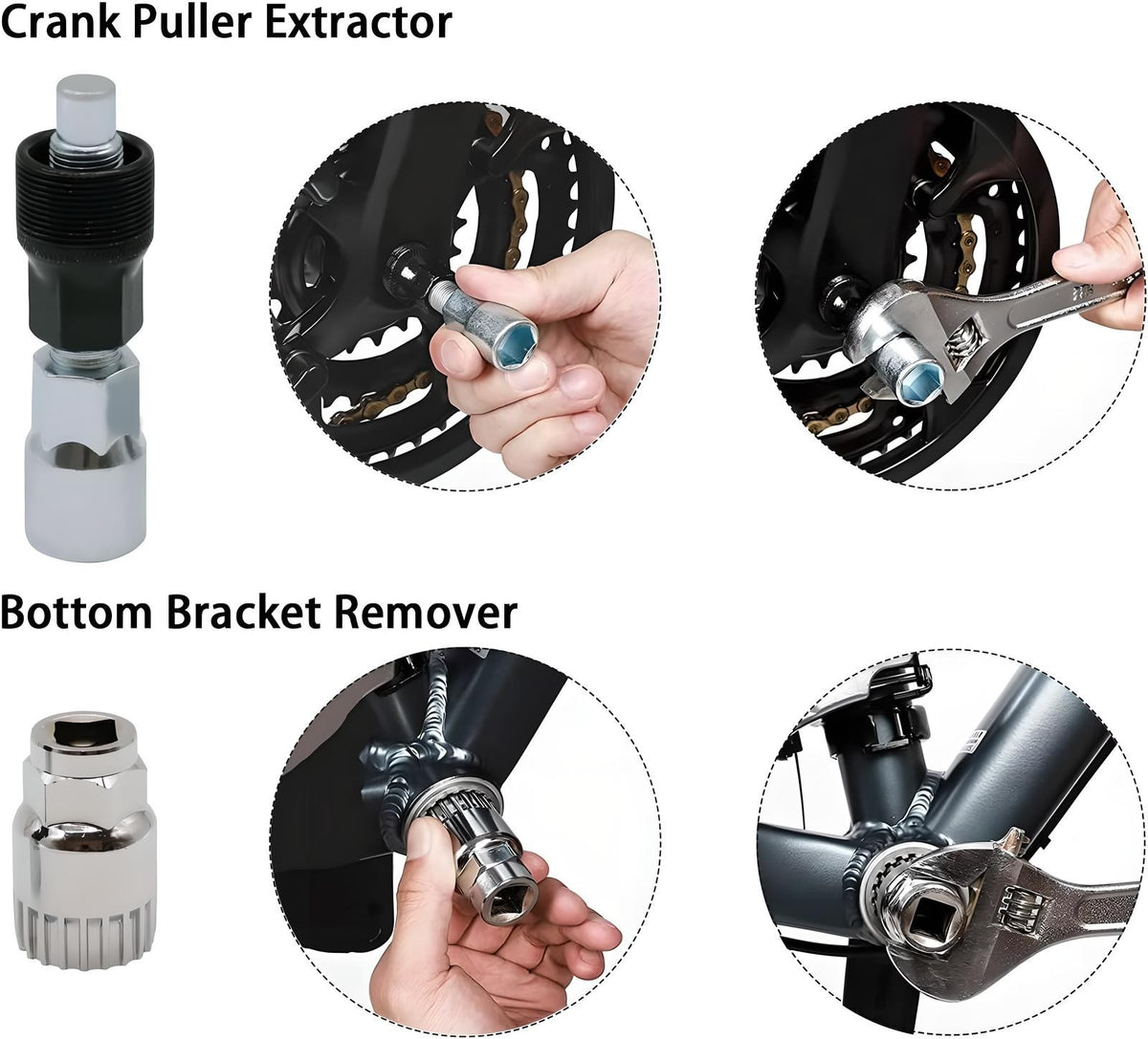 6-Piece Bicycle Repair Tool Set with Chain Breaker & Crank Extractor