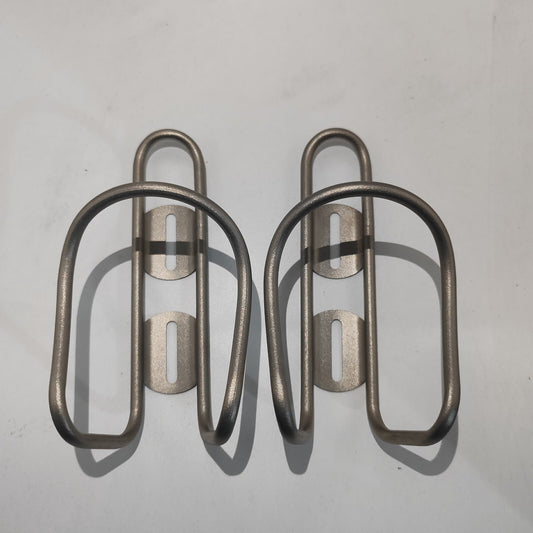 Titanium Water Bottle Cage Set - Ultra Light Sand Blasted Bike Accessories