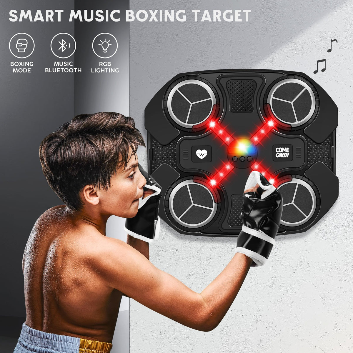 Bluetooth Wall-Mount Boxing Machine with Glove - Kids & Adults Training Target