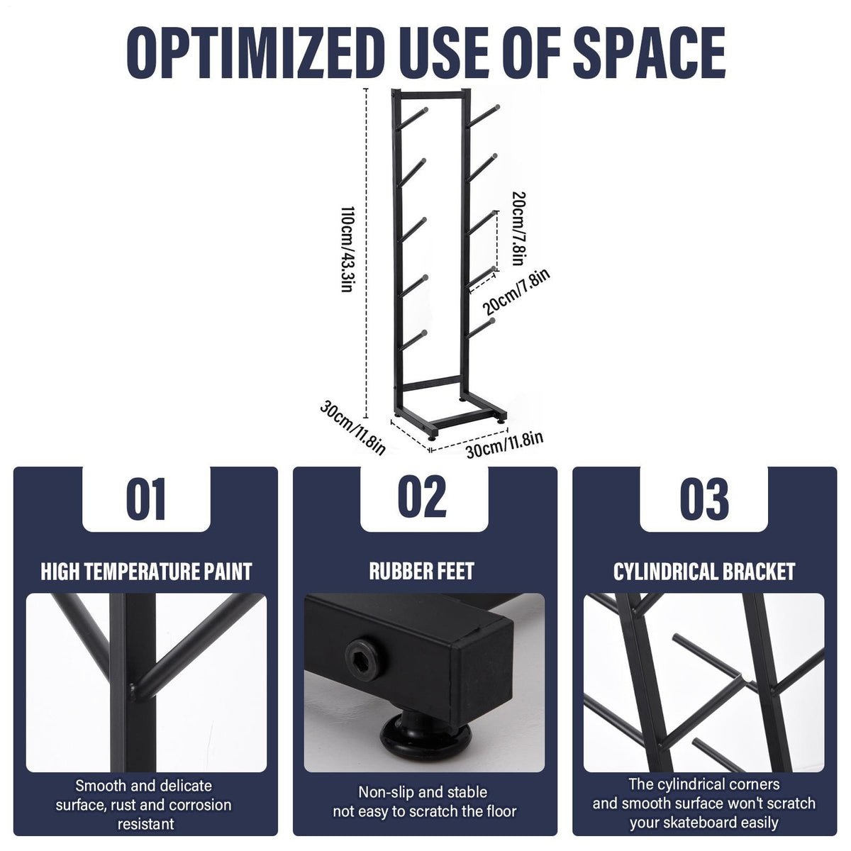 5-Tier Freestanding Snowboard and Skateboard Storage Rack Display Stand