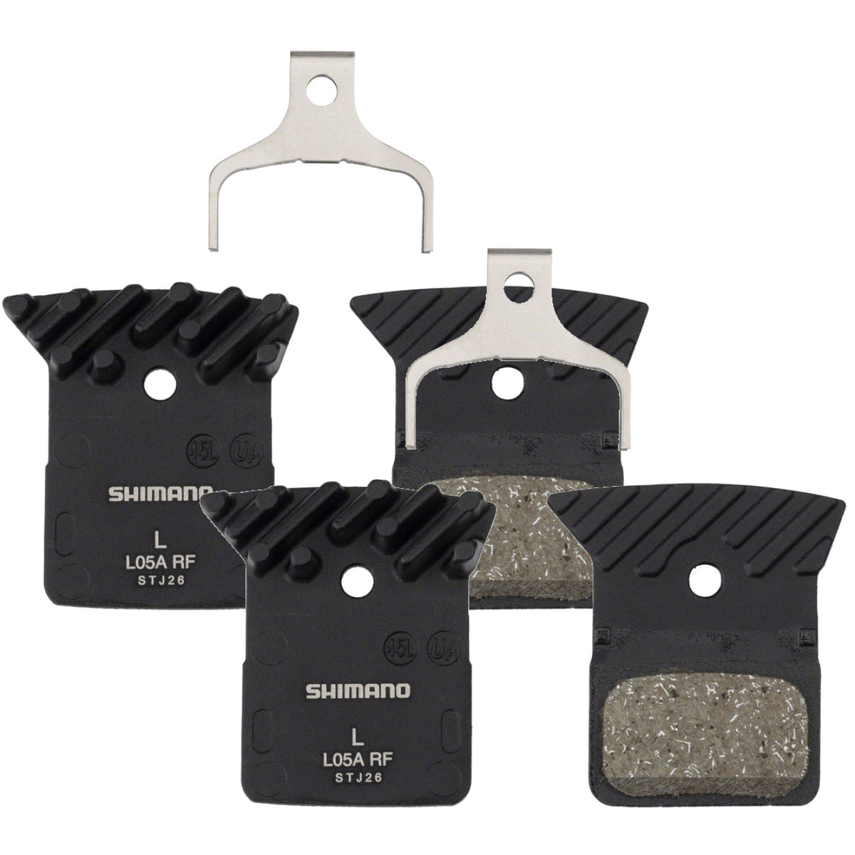 Shimano Resin Disc Brake Pads with Alloy Finned Back for Bikes