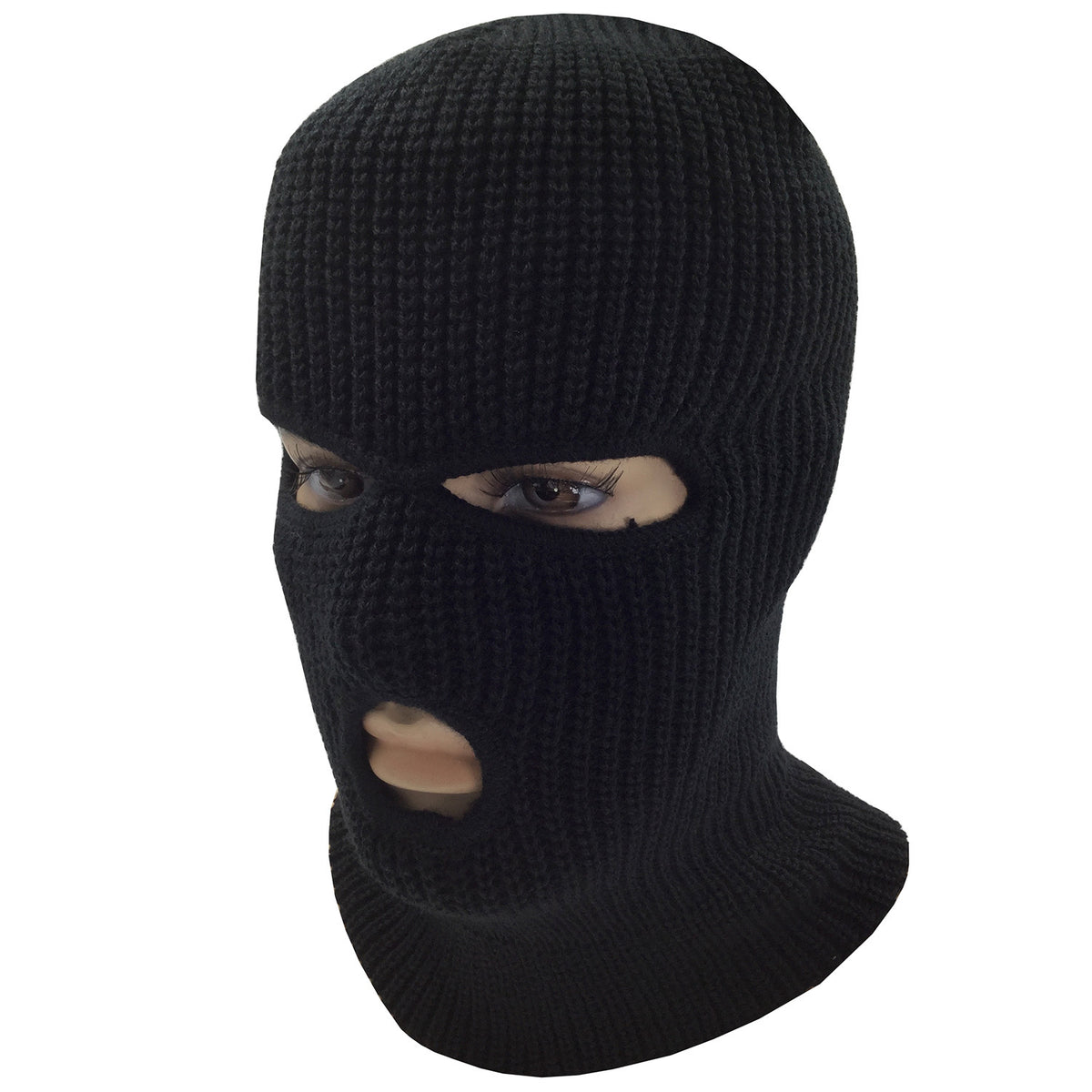 Full Face Ski Mask Winter Balaclava Hat Tactical 3 Hole Knitted Mask