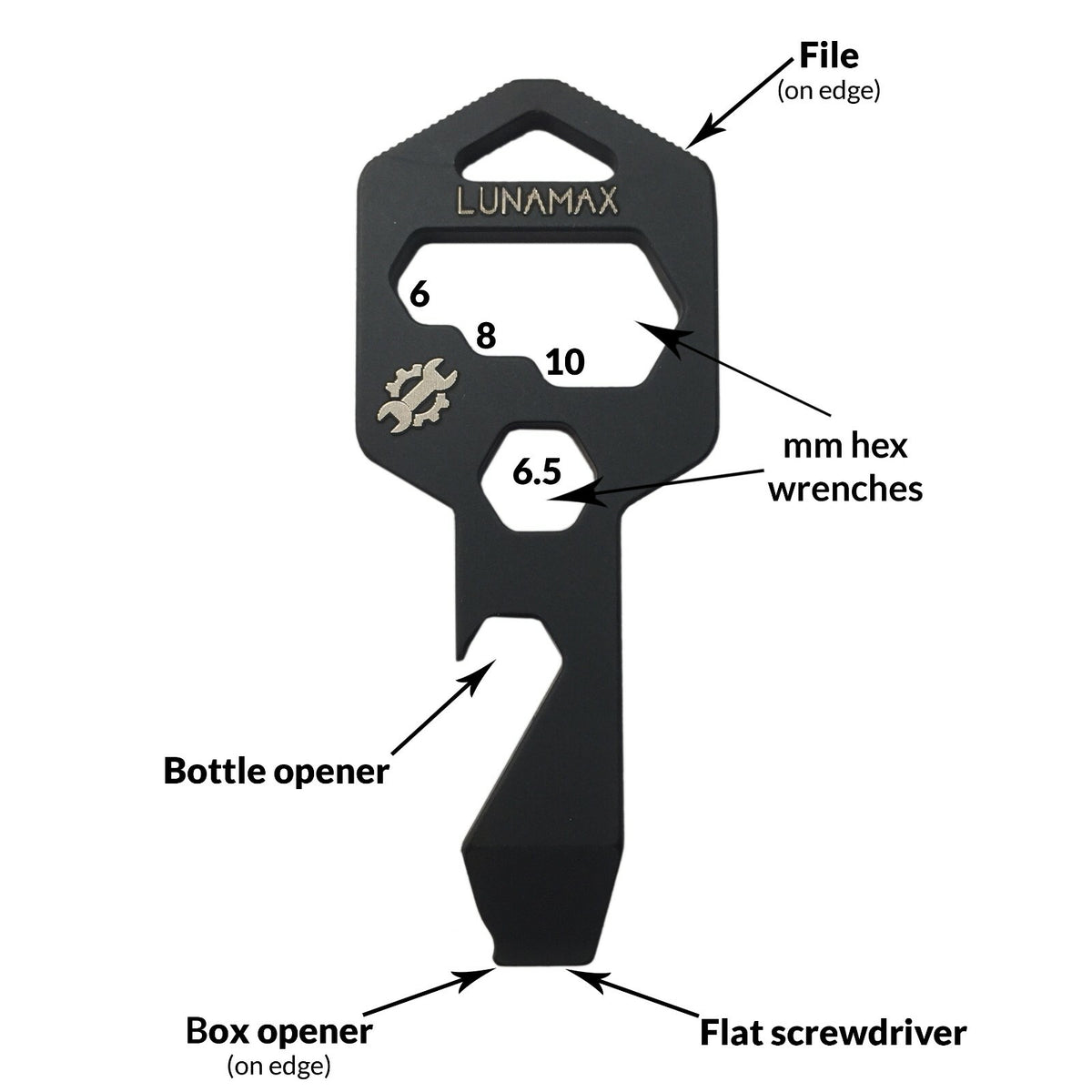 Titanium 8-in-1 Keychain Multi-Tool with Bottle Opener & Wrench