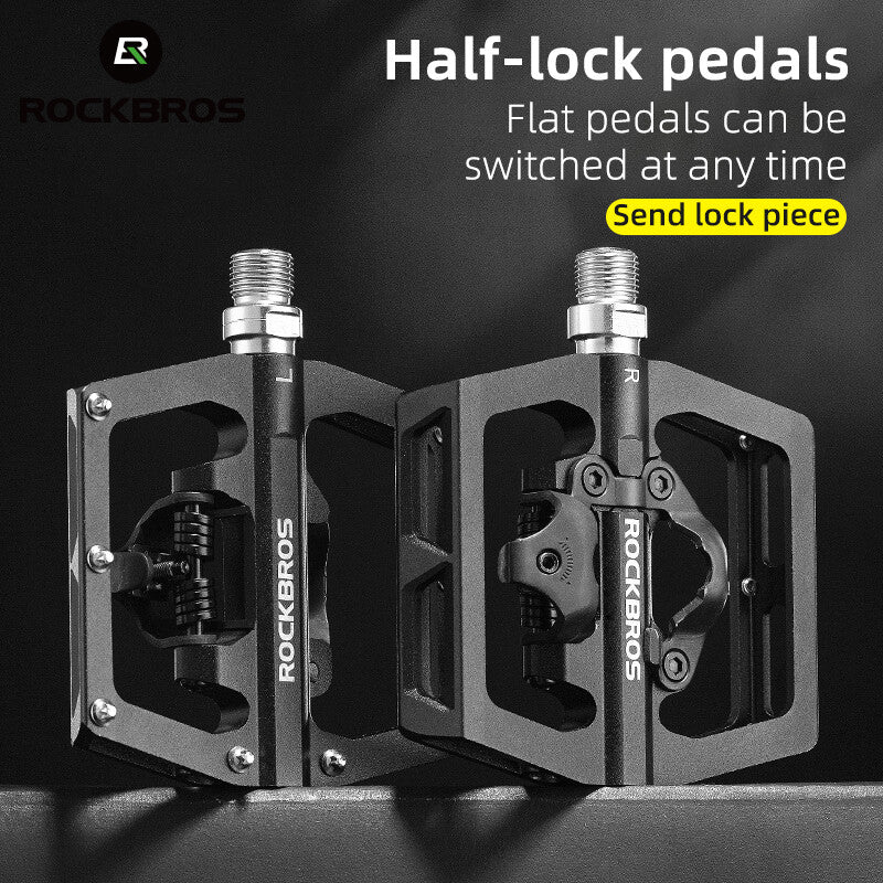 Bike Pedals SPD Lock Non-Slip MTB 2-in-1 Dual Function Pedals