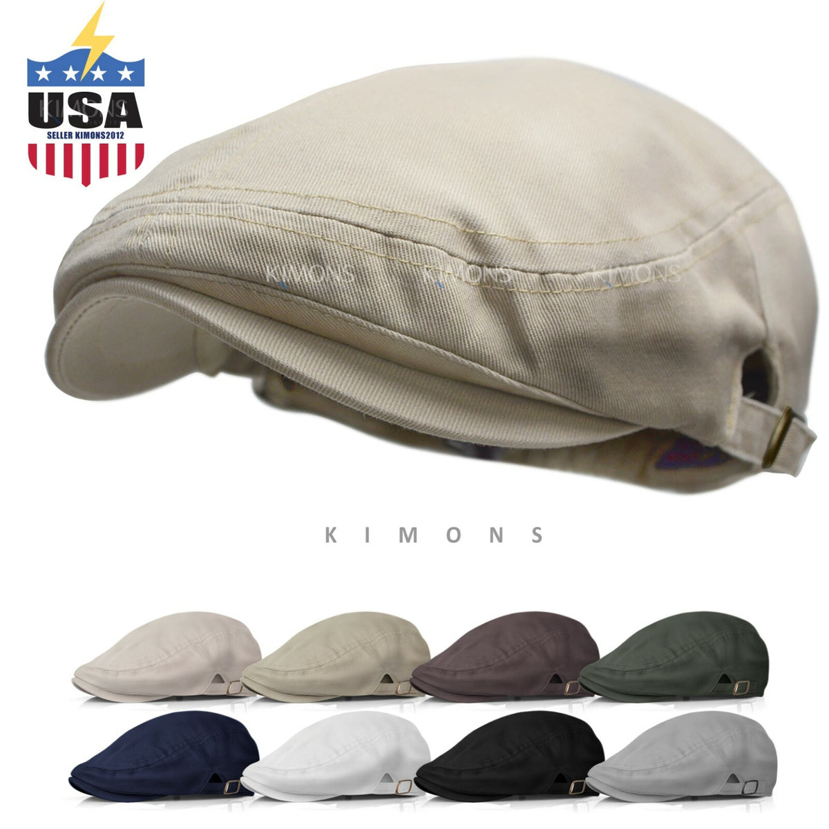 Cotton Gatsby Ivy Cap for Men and Women - Summer Sun Flat Newsboy Hat