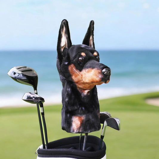 Doberman Pinscher Golf Club Headcovers - Custom Protective Dog Design
