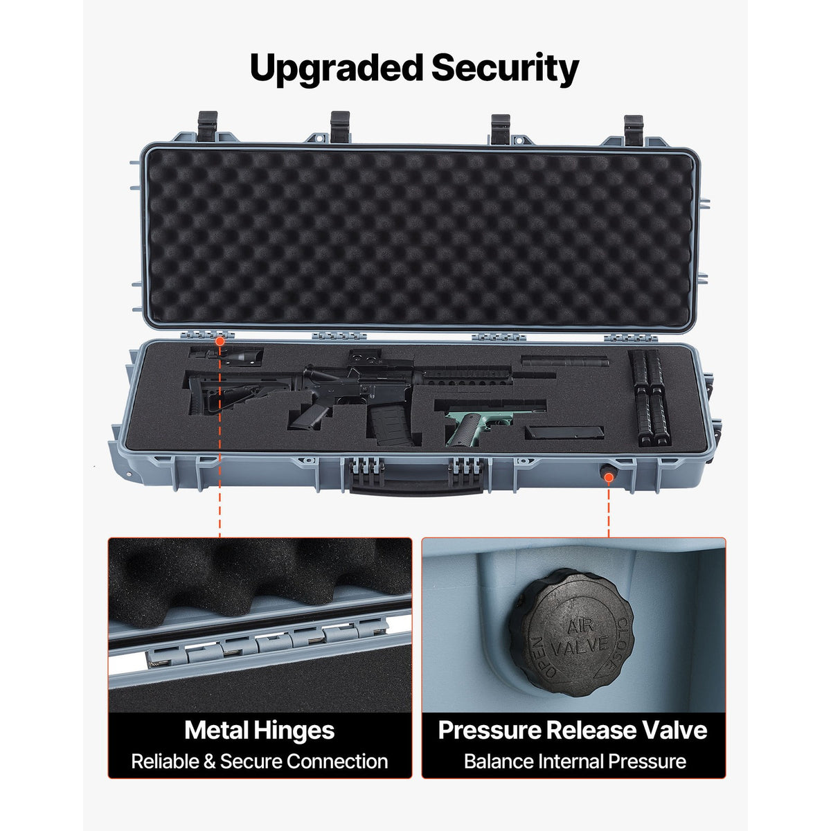 Waterproof Rifle Case with Custom Foam Inserts and Secure Locking