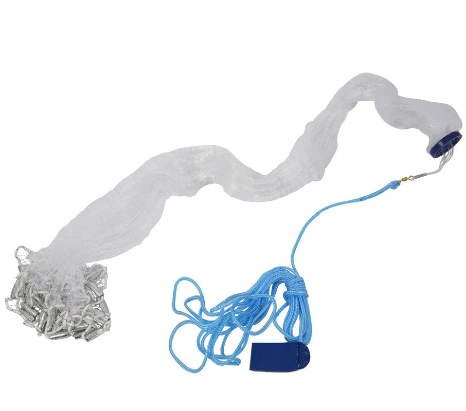 8FT Hand Cast Net for Bait Fishing, Strong Nylon Mesh, Easy Throw, 3/8 Inch Mesh