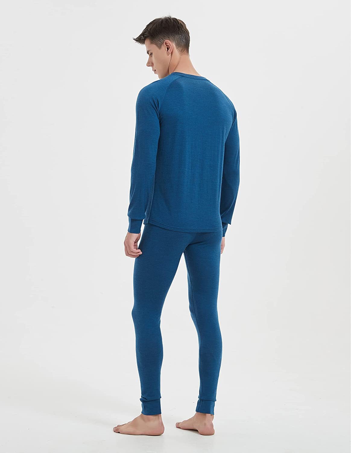 Men's Merino Wool Base Layer Set Winter Underwear Top & Bottom
