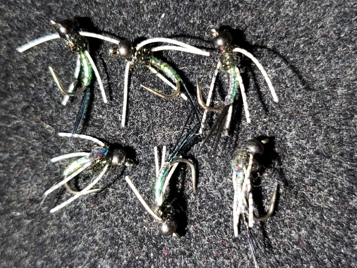 Fly Tying Beads Size 14 Pearl Rubber Legs for Fishing - IDYLWILDE
