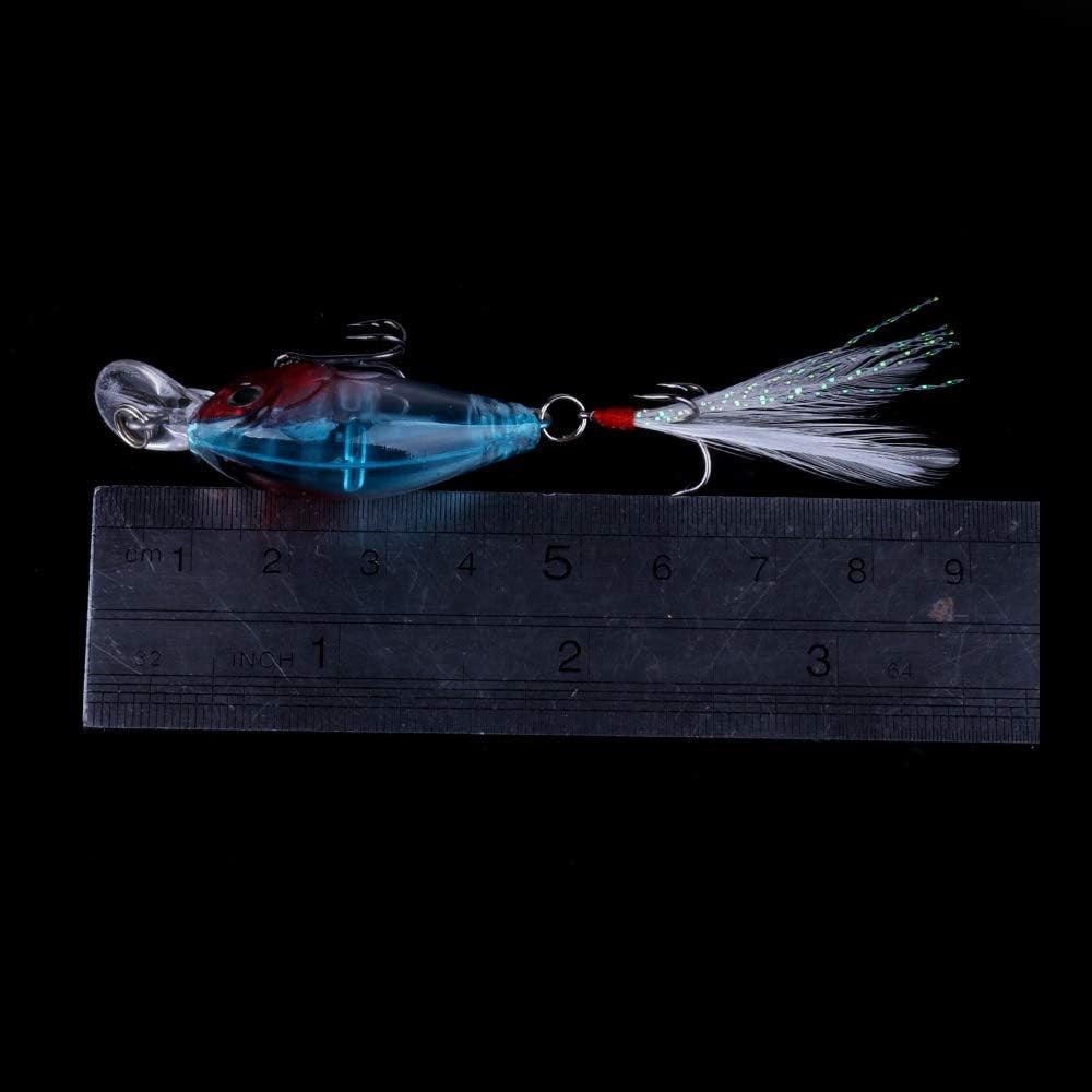 5PCS Saltwater and Freshwater Minnow Fishing Lures Crankbait with 3D Eyes