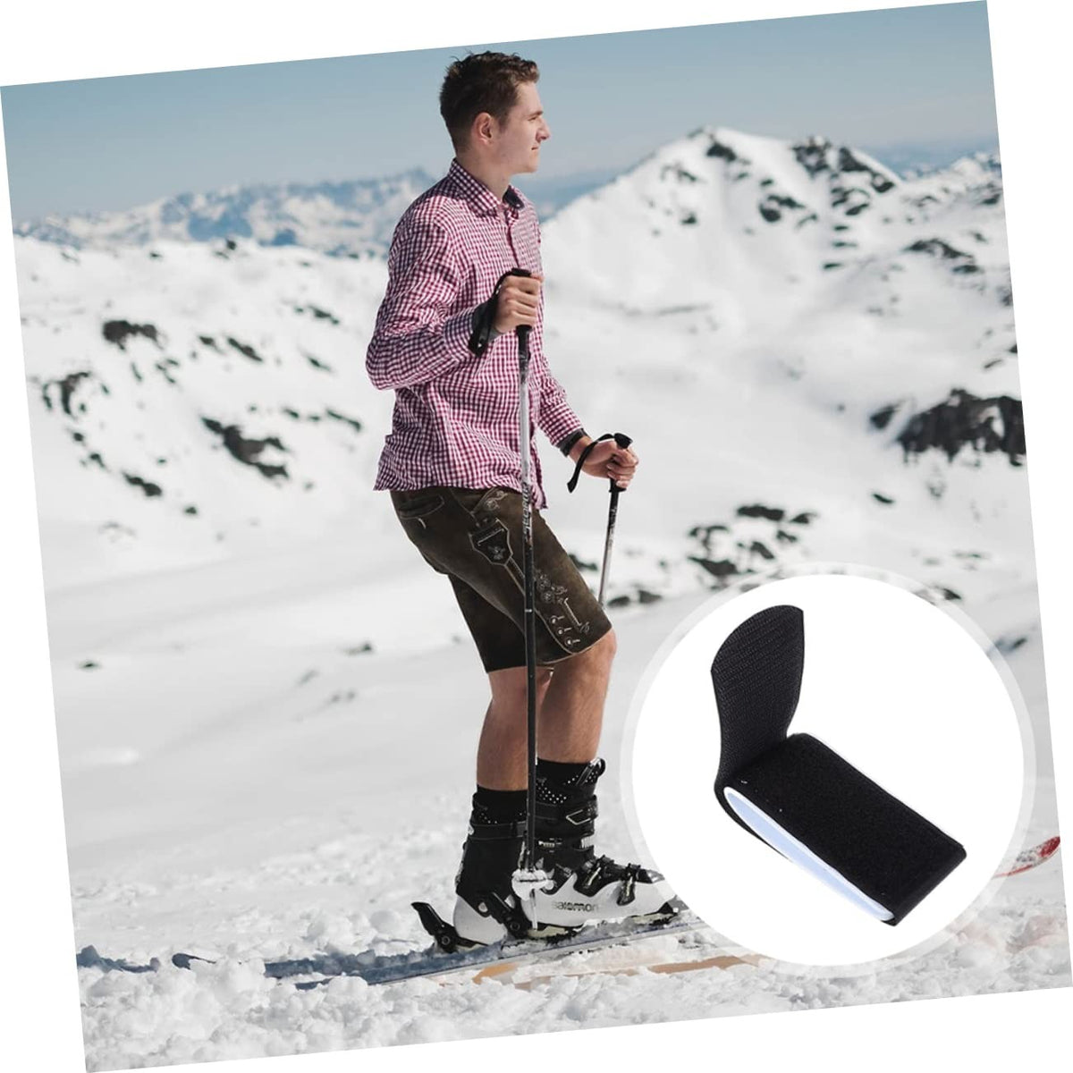 6pcs Snowboard Fixing Straps Nylon Ski Binding Accessories Black