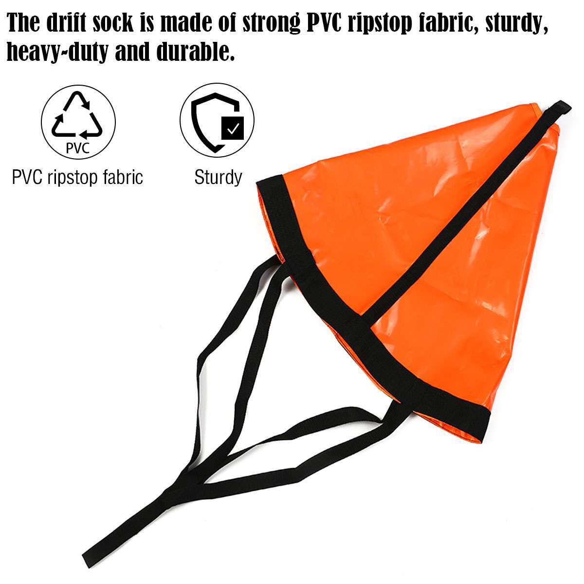Boat Drift Sock Sea Anchor Drogue for 15-20ft Fishing Boats - Portable & Durable