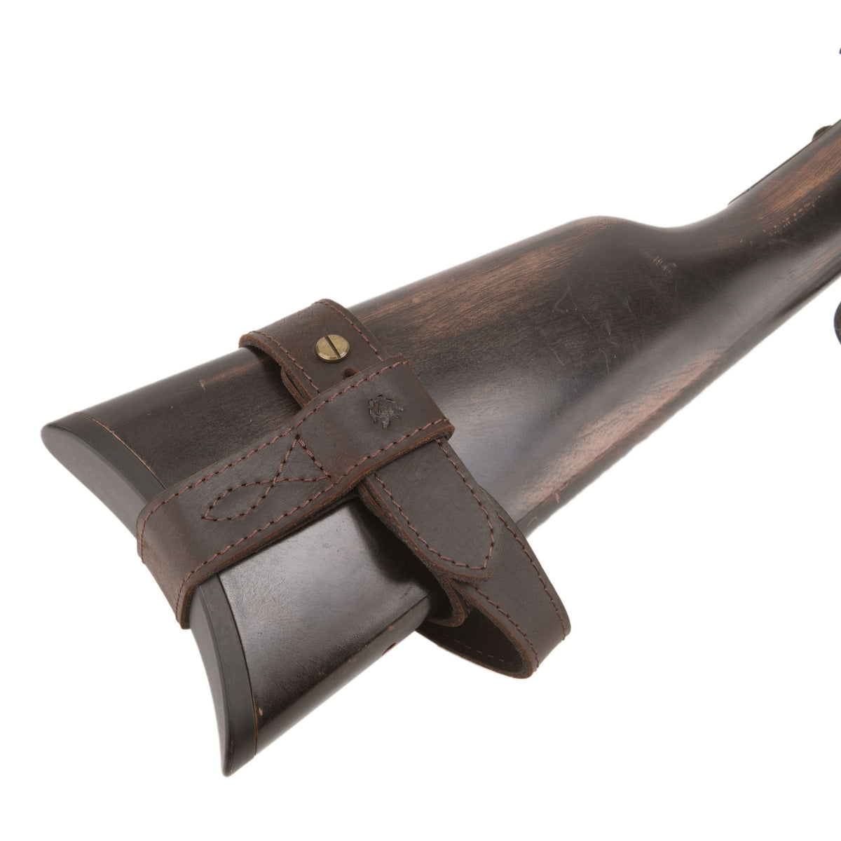 No-Drill Leather Rifle Buttstock Holder Sling Mount - Adjustable, Heavy-Duty