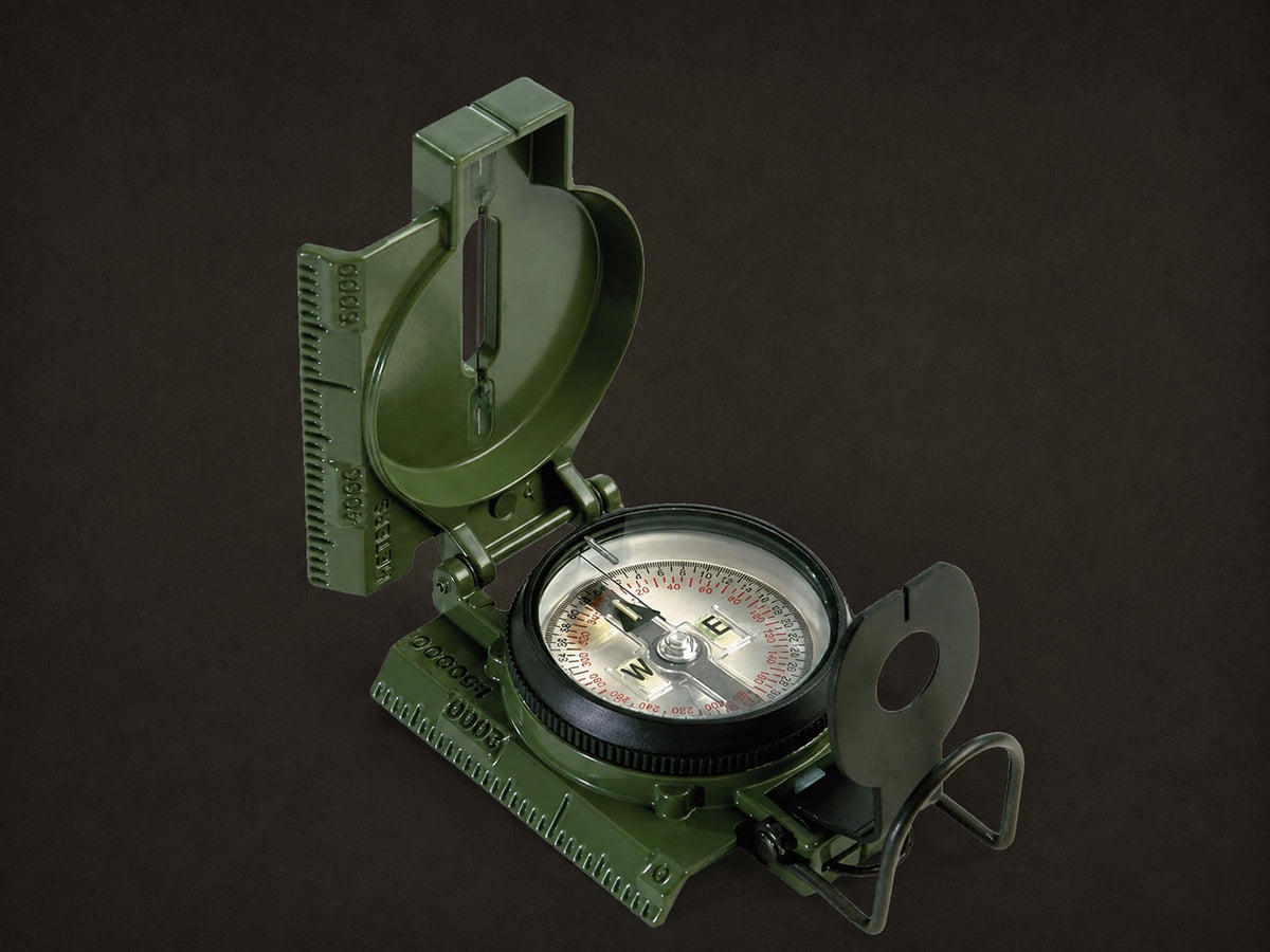 Military-Style Model 27 Phosphorescent Lensatic Compass for Outdoor Navigation