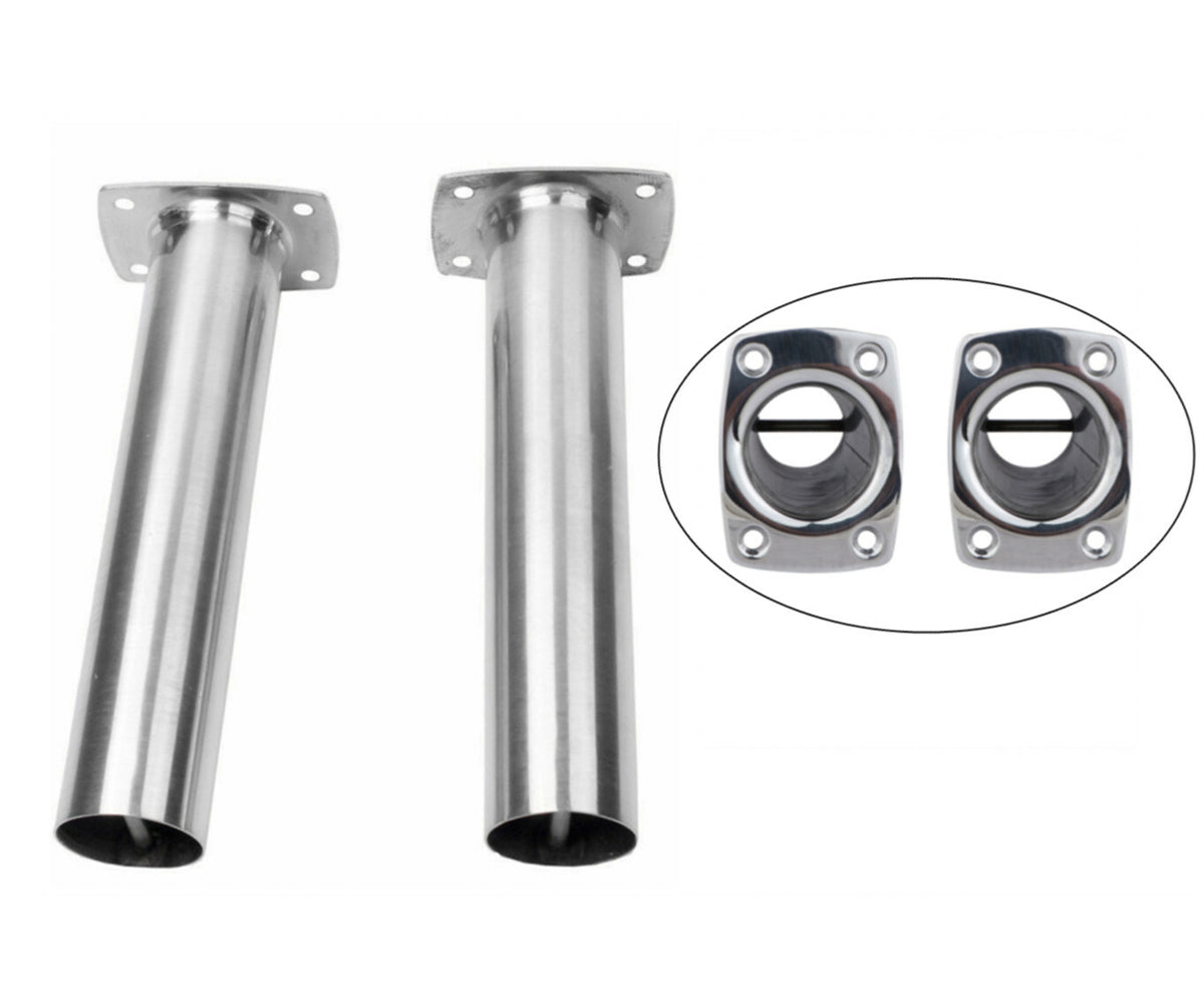 Stainless Steel Boat Fishing Rod Holder 90 Degree Flush Mount Narrow Top