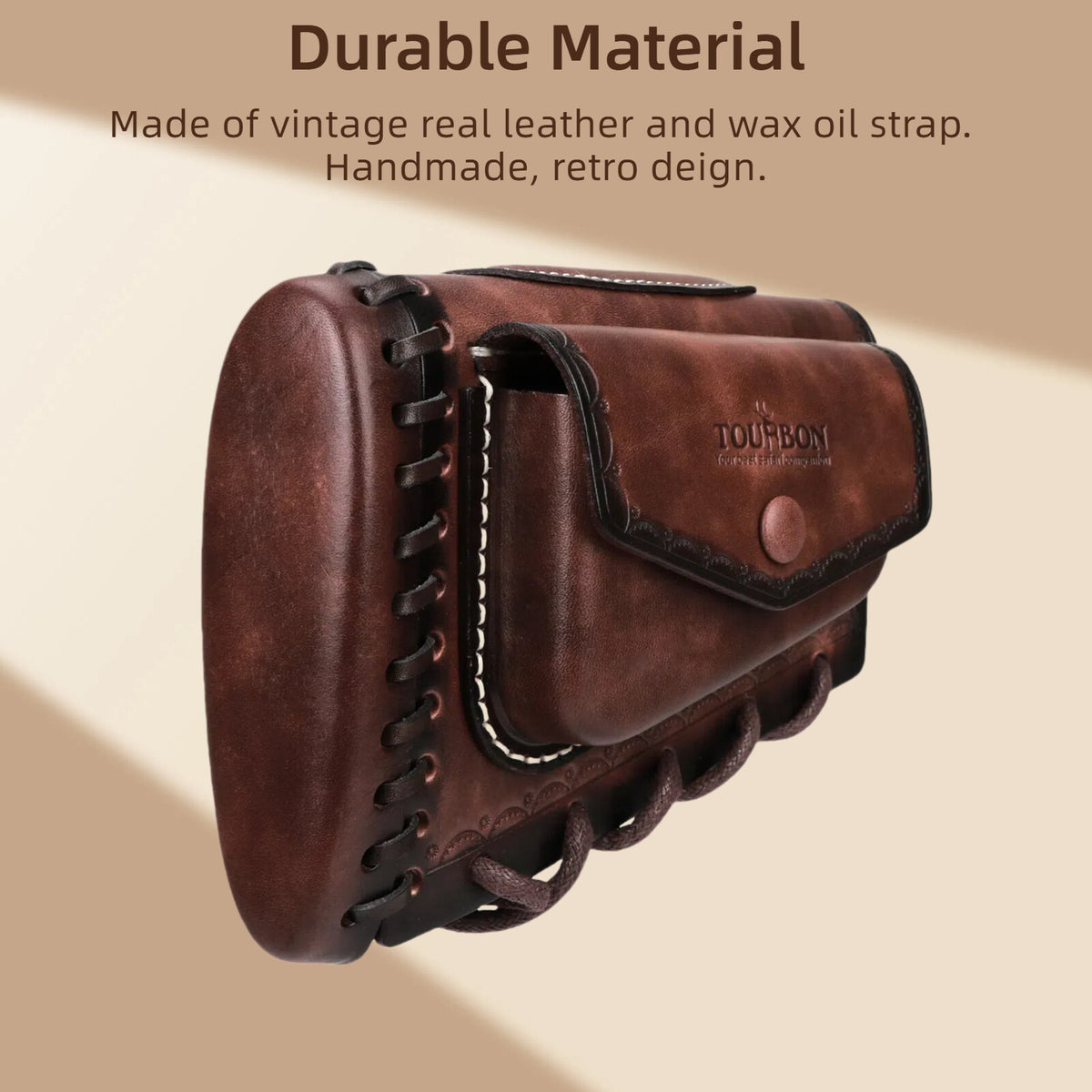Leather Rifle Recoil Pad with Cheek Rest and Adjustable Stock Cover