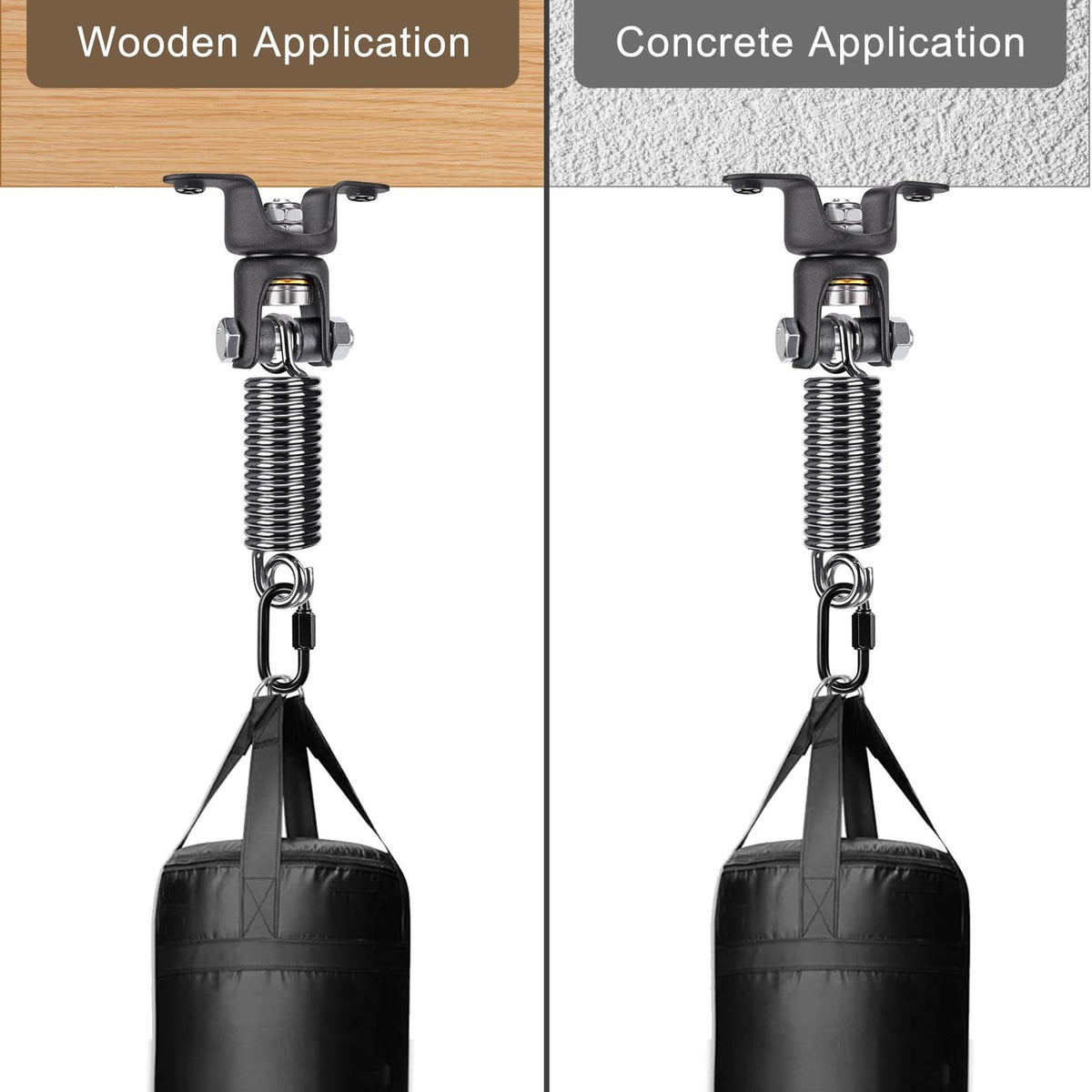 Heavy Duty Boxing Bag Hanger with Spring 360° Swivel Support 275 Lb Capacity