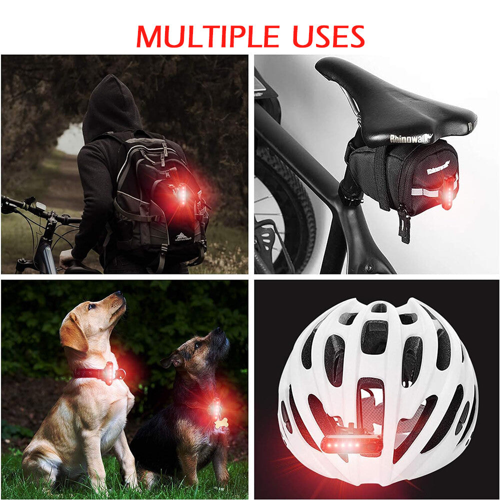 Rechargeable Bike Tail Light Set - USB LED Rear Safety Lights for Bicycle, Scooter, Helmet & More