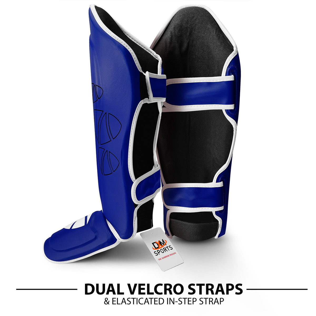 DXM Sports Shin & Instep Guards MMA Muay Thai Kickboxing Training Pads Protective Gear Blue