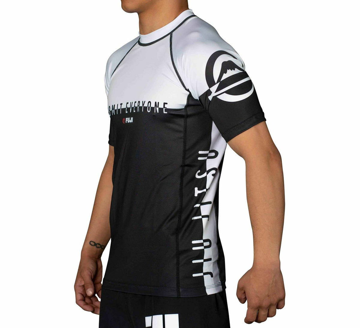 MMA Rashguard Short Sleeve Compression Shirt for BJJ & Jiu Jitsu - White